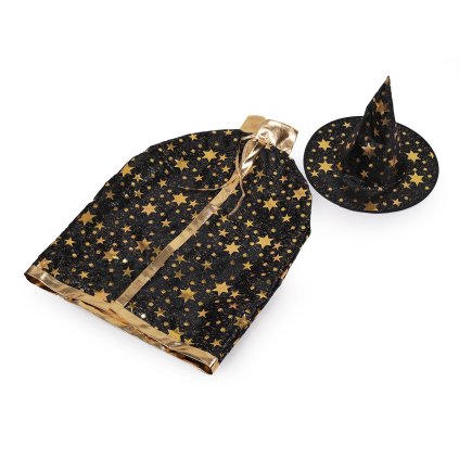 Karnevalový kostým - čarodějnický (Varianta 1 černá zlatá, Balení 1 ks)