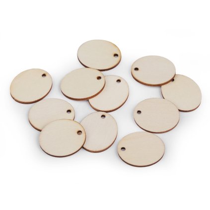 Dřevěný štítek k domalování / dozdobení, ovál (Varianta přírodní sv., Balení 50 ks)