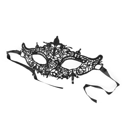 Karnevalová maska - škraboška krajková (Varianta černá, Balení 1 ks)
