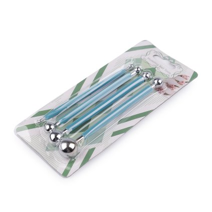 Modelovací pomůcky kuličky z nerezové oceli sada 4 ks (Varianta modrá azuro, Balení 1 sada)