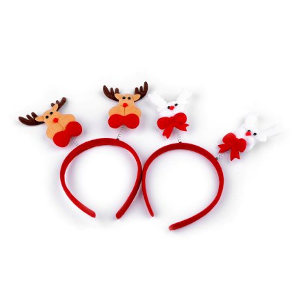 Párty čelenka do vlasů sob (Varianta 1 červená bílá, Balení 1 ks)