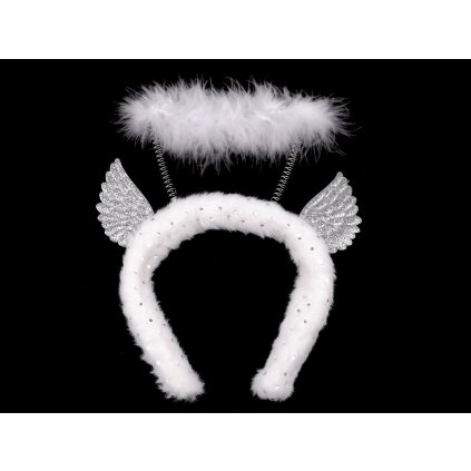 Karnevalová čelenka - anděl (Varianta bílá, Balení 1 ks)