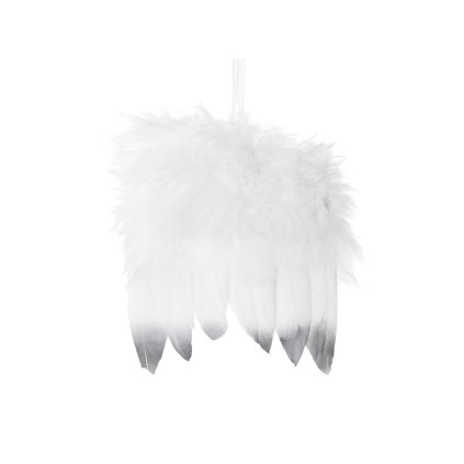 Dekorace andělská křídla s metalickým efektem (Varianta 2 bílá zlatá, Balení 12 ks)