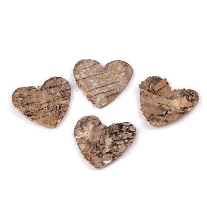 Srdce z březové kůry (Varianta přírodní, Balení 10 ks)