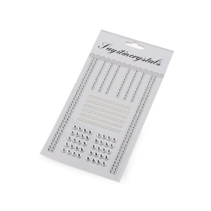 Samolepicí kamínky a perly na lepicím proužku (Varianta crystal perlová, Balení 1 karta)