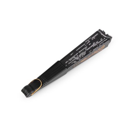 Vějíř textilní s glitry (Varianta náhodný vzor černá, Balení 12 ks)