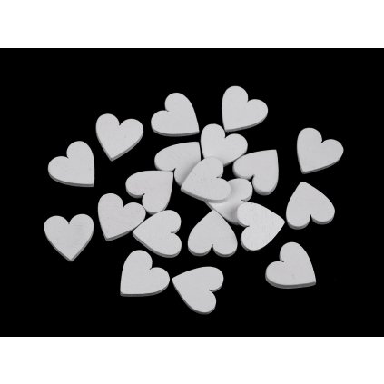 Dřevěné srdce k nalepení / dozdobení (Varianta 1 bílá, Balení 20 ks)