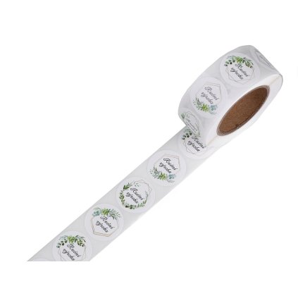 Papírové samolepky Ruční výroba Ø25 mm (Varianta 1 ruční výroba hnědá přírodní, Balení 1 role)