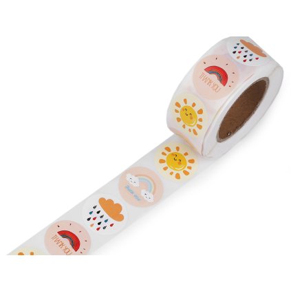 Papírové samolepky Ø25 mm (Varianta mix, Balení 1 role)