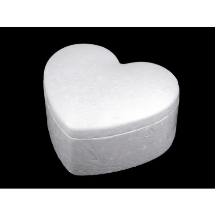Krabička srdce k dotvoření 12,5x15 cm polystyren (Varianta bílá, Balení 1 ks)