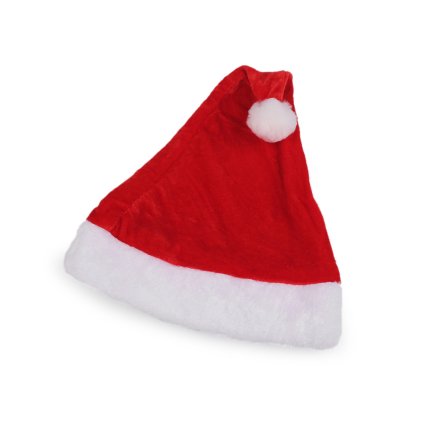 Dětská vánoční sametová čepice (Varianta červená, Balení 1 ks)