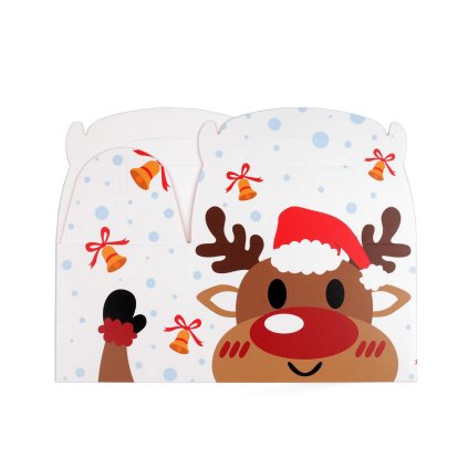 Vánoční dárková krabička sob, Mikuláš (Varianta 1 bílá sob, Balení 1 ks)