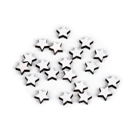 Dřevěná hvězda mini k nalepení Ø10 mm (Varianta 1 bílá přírodní, Balení 20 ks)