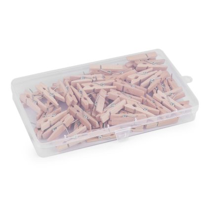Dřevěné kolíčky s hřebíčkem 7x35 mm v boxu (Varianta přírodní sv., Balení 1 krab.)