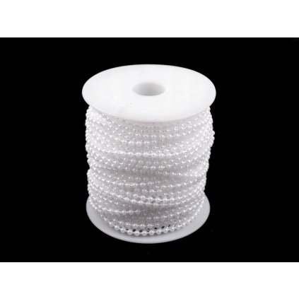 Perlový řetěz Ø3 mm sněhově bílá (Varianta bílá sněhová, Balení 25 m)