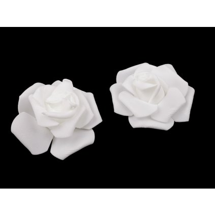Dekorace pěnová růže Ø7-8 cm (Varianta 1 bílá, Balení 10 ks)