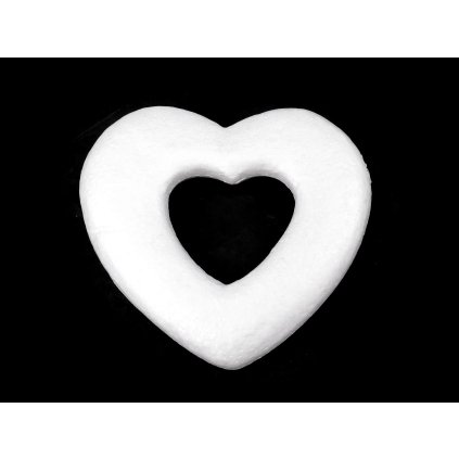 Srdce 25x24 cm polystyren (Varianta bílá, Balení 1 ks)