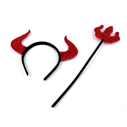 Karnevalová sada - čert (Varianta červená, Balení 1 sada)