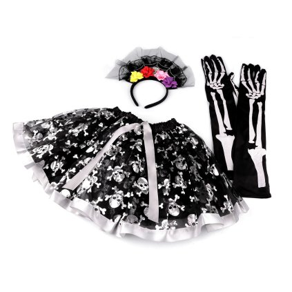 Karnevalový kostým - halloween, kostra (Varianta černá, Balení 1 sada)
