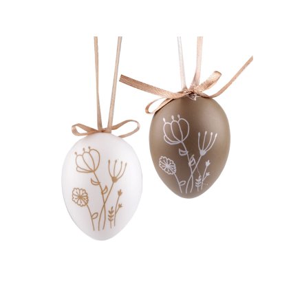Velikonoční vajíčka k zavěšení (Varianta bílá béžová, Balení 6 ks)