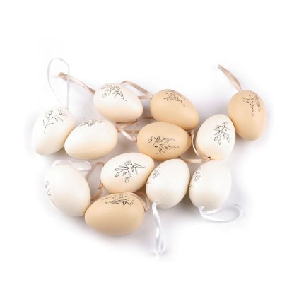 Velikonoční vajíčka k zavěšení (Varianta přírodní sv., Balení 12 ks)