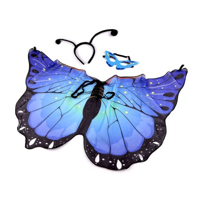 Karnevalový kostým - motýl (Varianta 2 modrá fialová, Balení 1 sada)