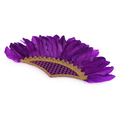 Karnevalová čelenka s peřím (Varianta 2 modrá kobaltová, Balení 1 ks)