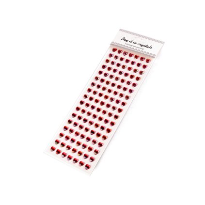Samolepicí srdce na lepicím proužku multicolor Ø10 mm (Varianta 1 crystal, Balení 1 karta)
