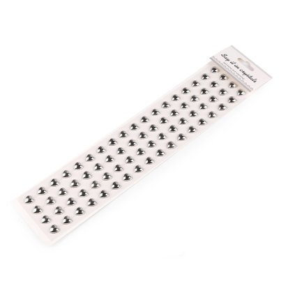 Samolepicí srdce na lepicím proužku Ø10 mm (Varianta 1 stříbrná, Balení 12 karta)