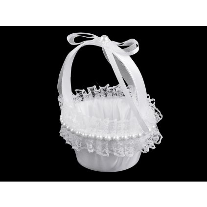 Svatební saténový košíček pro družičky mini (Varianta bílá, Balení 1 ks)