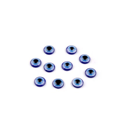 Oči k nalepení Alláhovo oko s glitry Ø8; 10; 12; 14 mm (Varianta 1 (8 mm) modrá, Balení 10 ks)