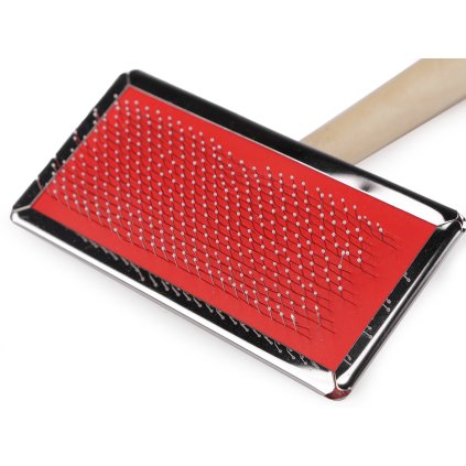 Rozčesávací kartáč / hřeben na macrame 11,5x5,5 cm (Varianta červená, Balení 1 ks)