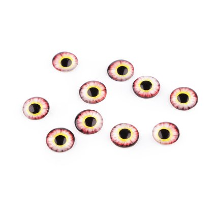 Skleněné oči k nalepení Ø10 a 12 mm (Varianta 1 (10 mm) béžová nejsv. růžová, Balení 10 ks)
