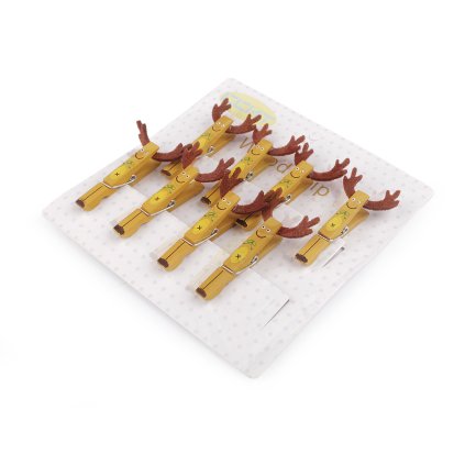 Vánoční dřevěný kolíček sněhulák, sob (Varianta 1 béžová tm. sob, Balení 8 ks)