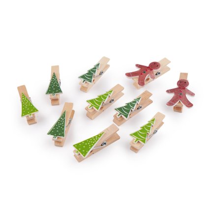 Vánoční dřevěný kolíček vločka s glitry (Varianta 2 bílá AB, Balení 10 ks)