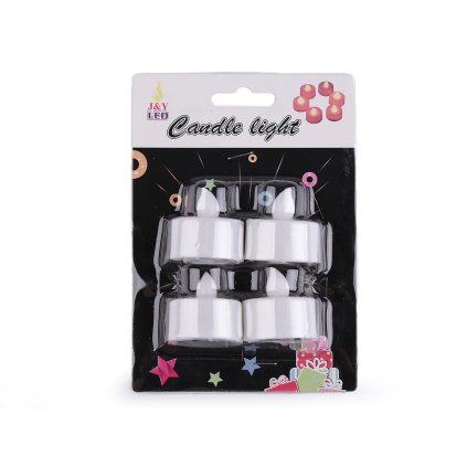LED čajová svíčka na baterky Ø3,6 cm (Varianta bílá teplá, Balení 4 ks)