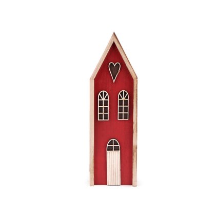 Dřevěný domeček (Varianta 3 modrá, Balení 1 ks)