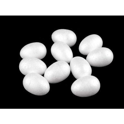 Vejce 3,5x5cm polystyren (Varianta bílá, Balení 10 ks)