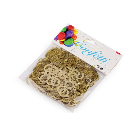 Konfety prstýnky - na párty, svatbu, oslavu (Varianta 1 zlatá sv., Balení 1 sáček)