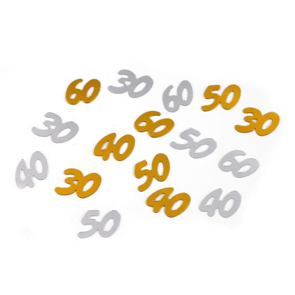 Konfety čísla 30; 40; 50; 60 - na párty, narozeninové oslavy