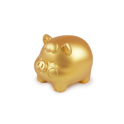 Zlaté prasátko pro štěstí / pokladnička pro svatby a Vánoce (Varianta zlatá, Balení 1 ks)
