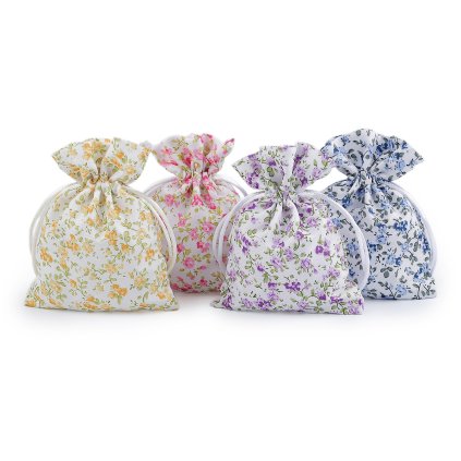 Dárkový pytlík květy 10x13 cm (Varianta 2 růžová sv., Balení 10 ks)