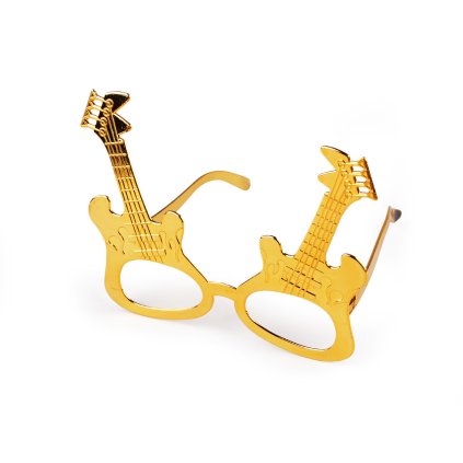 Párty / karnevalové brýle motýl, kytara metalické (Varianta 2 pink kytara, Balení 1 ks)