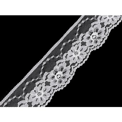 Silonová krajka šíře 45 mm (Varianta bílá, Balení 25.2 m)