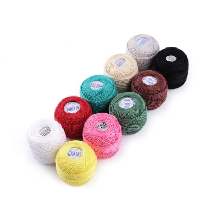 Vyšívací příze Perlovka Niťárna (Varianta 0010 White, Balení 10 ks)