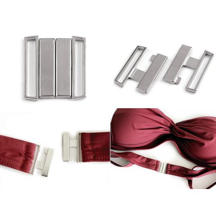 Plavkové zapínání šíře 25 mm kovové (Varianta 1 nikl, Balení 1 pár)