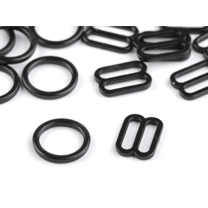 Posunovač a kroužek na prádlo šíře 12 mm plastový (Varianta 1 bílá posunovač, Balení 20 ks)