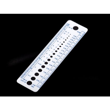 Pravítko na měření jehlic (Varianta bílá, Balení 1 ks)