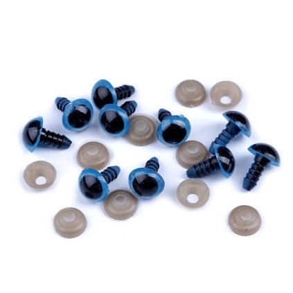 Oči s pojistkou Ø10 mm (Varianta 1 modrá, Balení 10 sada)