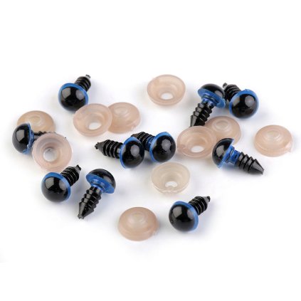Oči s pojistkou Ø12 mm (Varianta 1 modrá, Balení 10 sada)